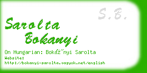 sarolta bokanyi business card